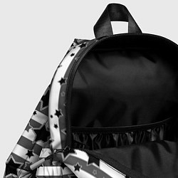 Детский рюкзак Черно-белый полосатый узор, цвет: 3D-принт — фото 2