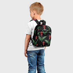 Детский рюкзак Красные каллы на черном, цвет: 3D-принт — фото 2
