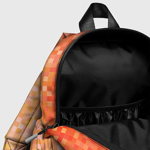 Детский рюкзак Оранжевая пиксель абстракция / 3D-принт – фото 4