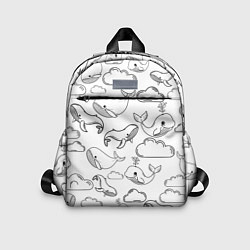 Детский рюкзак Небесные киты ЧБ