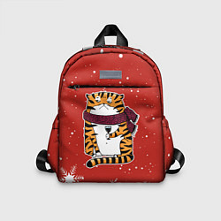 Детский рюкзак Грустный тигр с бокалом вина, цвет: 3D-принт