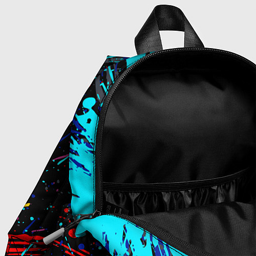 Детский рюкзак Cyberpunk 2077 Цветные брызги / 3D-принт – фото 4