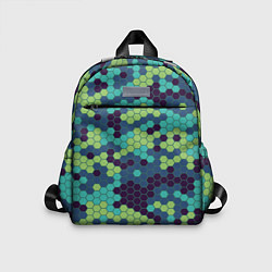 Детский рюкзак Зеленые соты в мозаике, цвет: 3D-принт