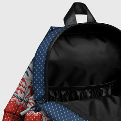 Детский рюкзак ВЯЗАНЫЙ УЗОР С ОЛЕНЯМИ, цвет: 3D-принт — фото 2