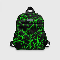 Детский рюкзак Зеленые Полигоны Матрица, цвет: 3D-принт