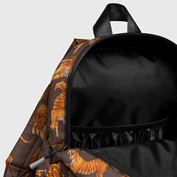Детский рюкзак Тигровые потягушки кофе паттерн, цвет: 3D-принт — фото 2