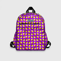 Детский рюкзак Фиолетовый Фон с Желтыми Квадратами Иллюзия Движен