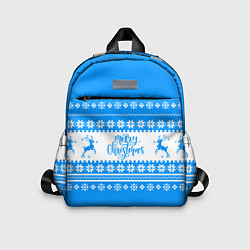 Детский рюкзак MERRY CHRISTMAS BLUE, цвет: 3D-принт