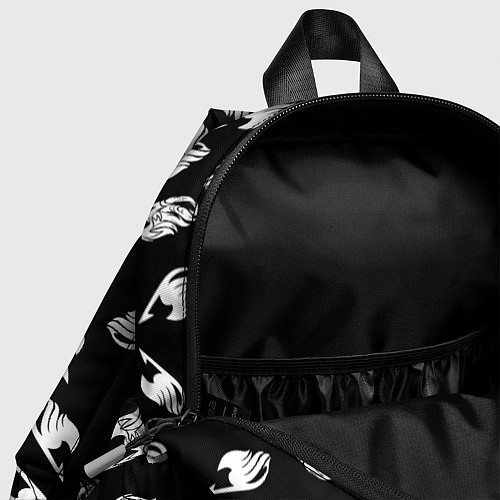 Детский рюкзак FAIRY TAIL BLACK WHITE ХВОСТ ФЕИ СИМВОЛЫ ЧЁРНО БЕЛ / 3D-принт – фото 4