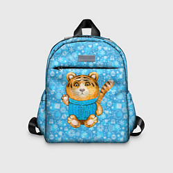 Детский рюкзак Плюшевый тигренок в свитере, цвет: 3D-принт