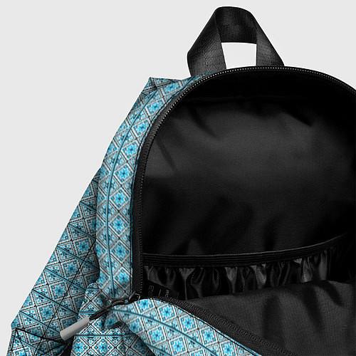 Детский рюкзак Новогодний узор голубой / 3D-принт – фото 4