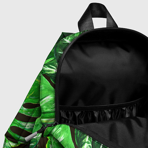 Детский рюкзак Тропические листья на темном фоне / 3D-принт – фото 4