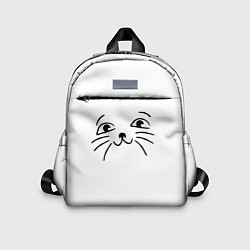 Детский рюкзак Милый котик на белом, цвет: 3D-принт