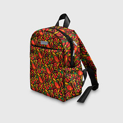 Детский рюкзак Желтые и красные цветы, птицы и ягоды хохлома, цвет: 3D-принт — фото 2