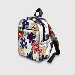 Детский рюкзак Разноцветные цветы в мультяшном стиле, цвет: 3D-принт — фото 2
