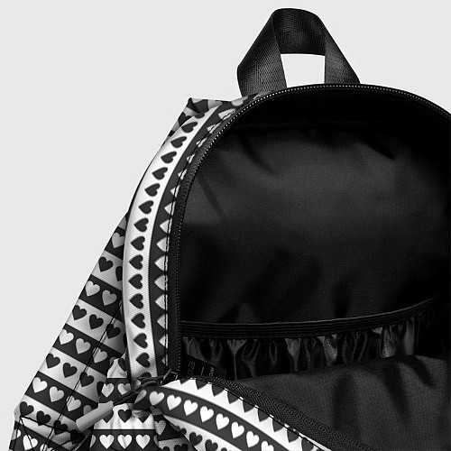 Детский рюкзак Черно-белые сердца / 3D-принт – фото 4