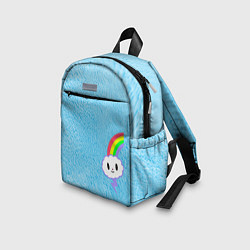 Детский рюкзак Облачко на голубом мехе с радугой парная, цвет: 3D-принт — фото 2