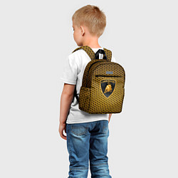 Детский рюкзак Lamborghini gold соты, цвет: 3D-принт — фото 2
