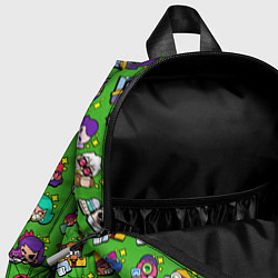 Детский рюкзак Особые редкие значки Бравл Пины зеленый фон Brawl, цвет: 3D-принт — фото 2