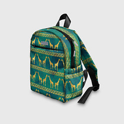Детский рюкзак Золотые жирафы паттерн, цвет: 3D-принт — фото 2