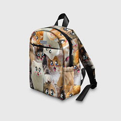 Детский рюкзак Много кошек с большими анимэ глазами, цвет: 3D-принт — фото 2