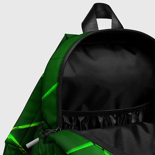 Детский рюкзак 3D ПЛИТЫ НЕОН NEON GREEN HEXAGON РАЗЛОМ / 3D-принт – фото 4