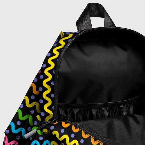 Детский рюкзак Разноцветные волнистые линии / 3D-принт – фото 4