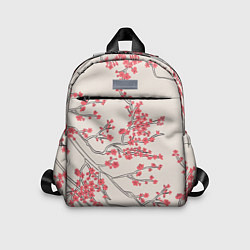 Детский рюкзак Красные цветы на ветках, цвет: 3D-принт