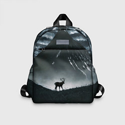 Детский рюкзак Северный олень и вулкан, цвет: 3D-принт