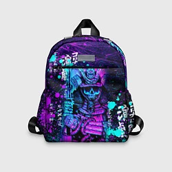 Детский рюкзак Неоновый Японский Самурай Neon Samurai Skull, цвет: 3D-принт