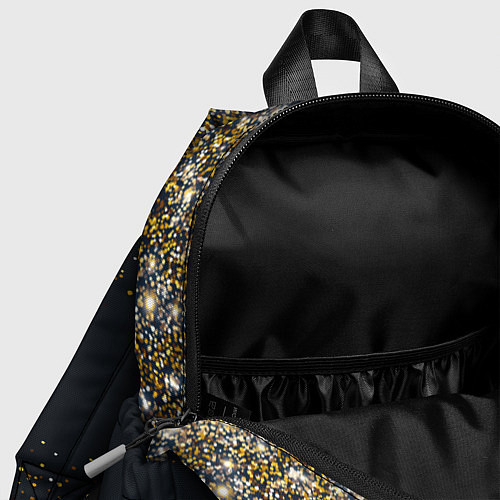 Детский рюкзак Золотые блестки на темном фоне Сияющий глиттер, бл / 3D-принт – фото 4
