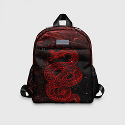 Детский рюкзак Красная Змея Red Snake Глитч, цвет: 3D-принт