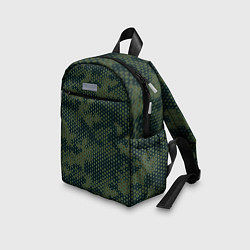 Детский рюкзак Абстрактный геометрический зеленый камуфляж, цвет: 3D-принт — фото 2