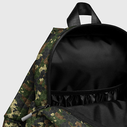 Детский рюкзак Камуфляж лесной с высокотехнологичной гексагональн / 3D-принт – фото 4