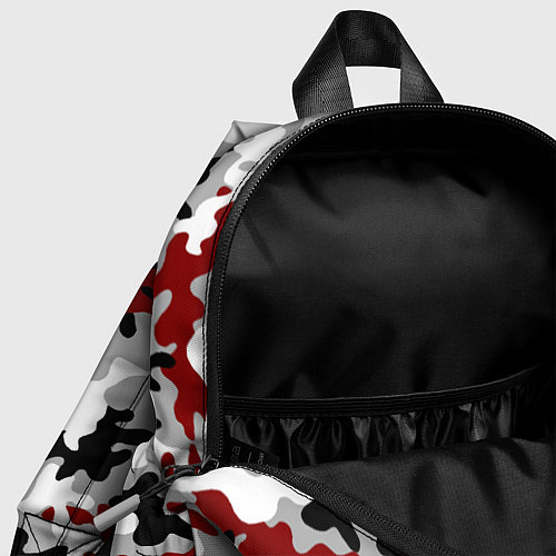 Детский рюкзак Красный камуфляж - хаки / 3D-принт – фото 4