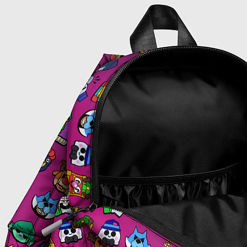 Детский рюкзак Значки на скины Бравл Старс Brawl Розовыйградиент / 3D-принт – фото 4