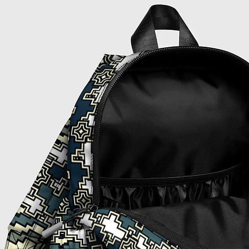 Детский рюкзак Узор прямоугольный пиксел / 3D-принт – фото 4