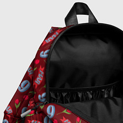 Детский рюкзак 9 мая, красная лента и тюльпаны, цвет: 3D-принт — фото 2