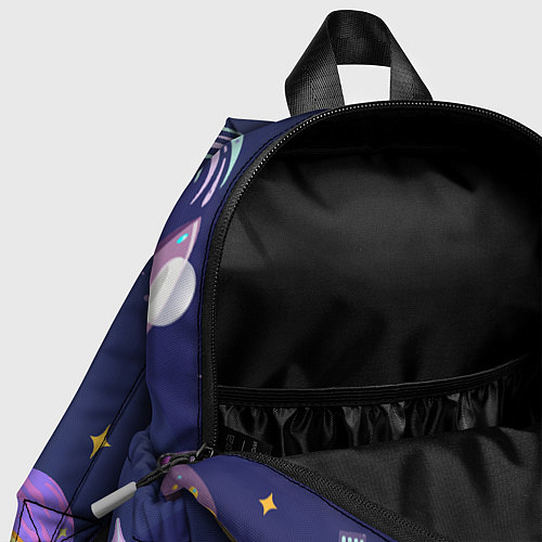 Детский рюкзак Космический дизайн с планетами, звёздами и ракетам / 3D-принт – фото 4