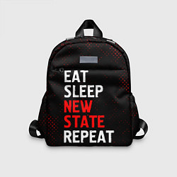 Детский рюкзак Eat Sleep New State Repeat - Потертости, цвет: 3D-принт
