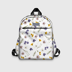 Детский рюкзак Простые цветы на белом фоне, цвет: 3D-принт