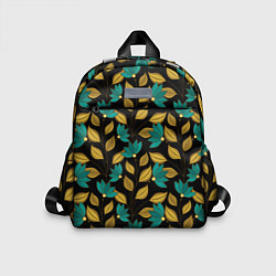 Детский рюкзак Золотые и зеленые листья, цвет: 3D-принт
