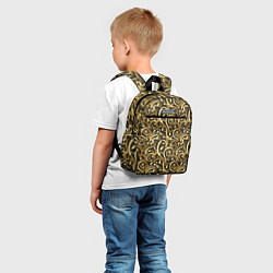Детский рюкзак Золотистые узоры, цвет: 3D-принт — фото 2