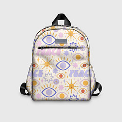 Детский рюкзак ХИППИ ПАТТЕРН В СТИЛЕ 70х, цвет: 3D-принт