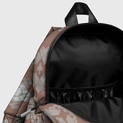 Детский рюкзак Геометрическая графика Узор коричневого и серого ц, цвет: 3D-принт — фото 2