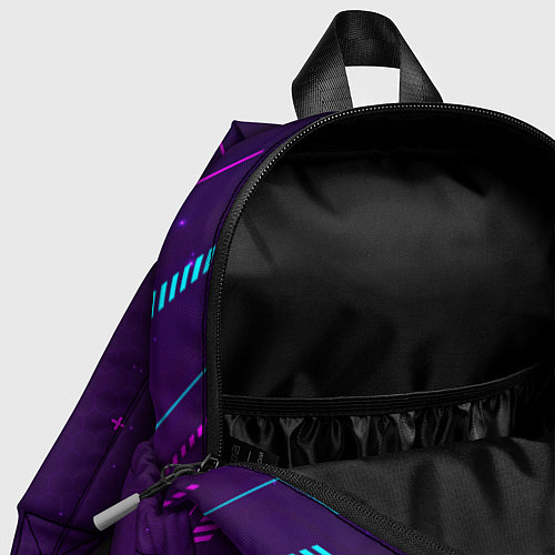 Детский рюкзак Символ Zelda в неоновых цветах на темном фоне / 3D-принт – фото 4