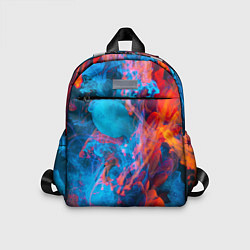 Детский рюкзак Красный и синий абстрактный дым, цвет: 3D-принт