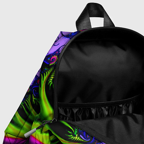 Детский рюкзак Разноцветная неоновая спираль Абстракция Multicolo / 3D-принт – фото 4