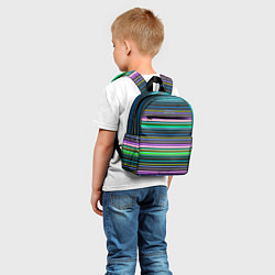 Детский рюкзак Яркие неоновые тонкие полосы, цвет: 3D-принт — фото 2