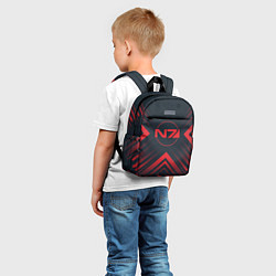 Детский рюкзак Красный Символ Mass Effect на темном фоне со стрел, цвет: 3D-принт — фото 2